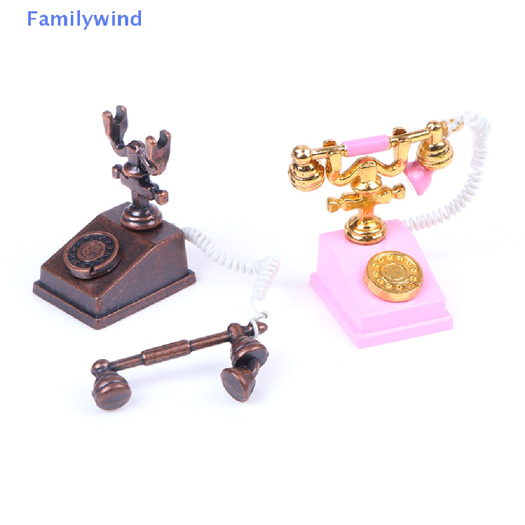 Điện Thoại Cổ Điển Mini Bằng Hợp Kim Tỉ Lệ 1 / 12 Trang Trí Nhà Búp Bê