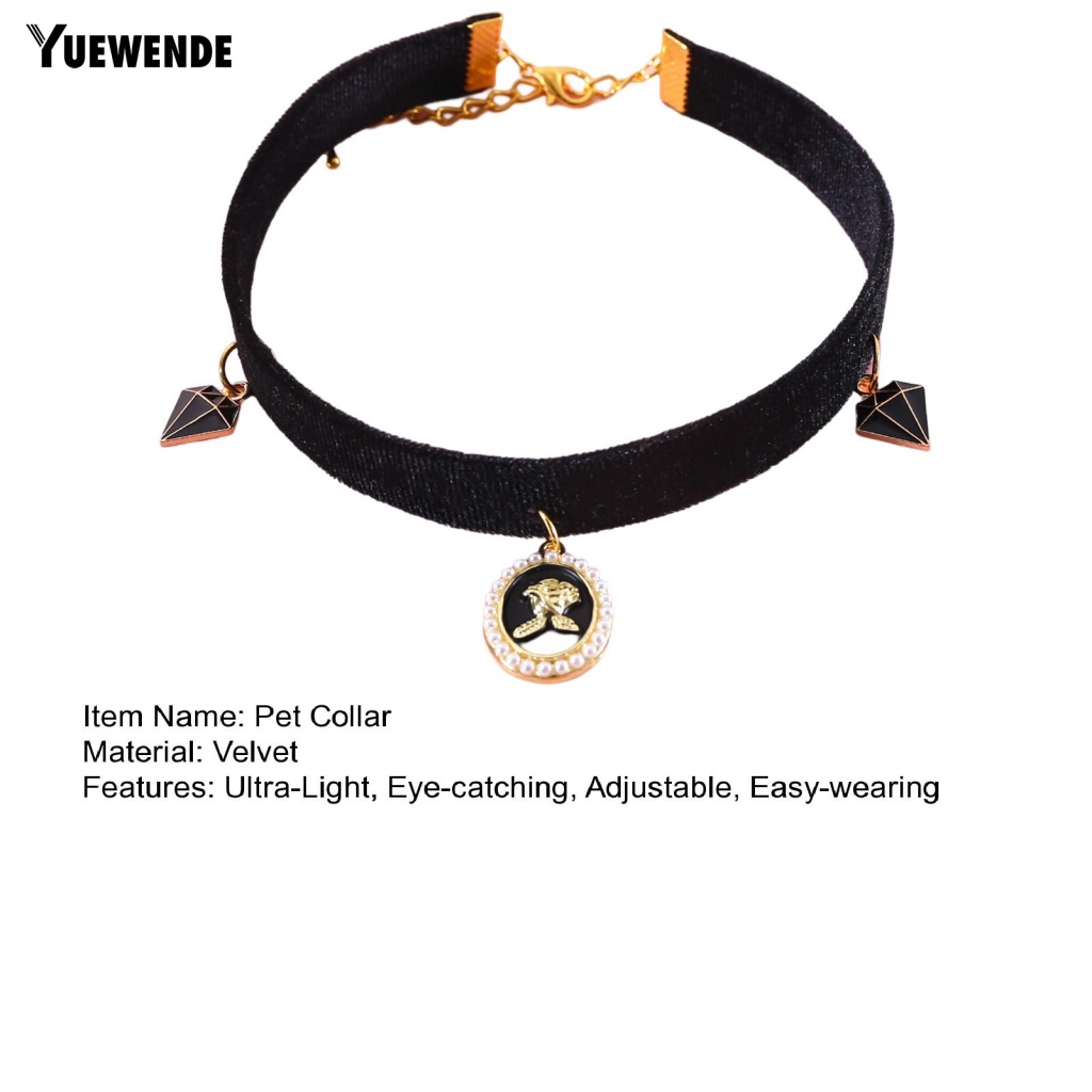 Yue.z Vòng Cổ Màu Sắc Sống Động Phong Cách Retro Kèm Mặt Dây Trang Trí Dành Cho Thú Cưng