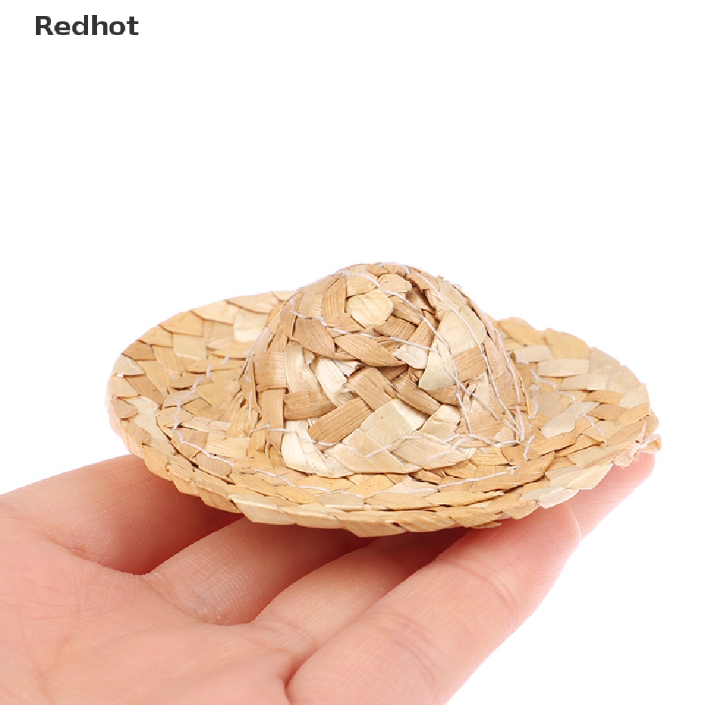 Bộ 2 Nón Rơm Mini 5.5cm Trang Trí Nhà Búp Bê