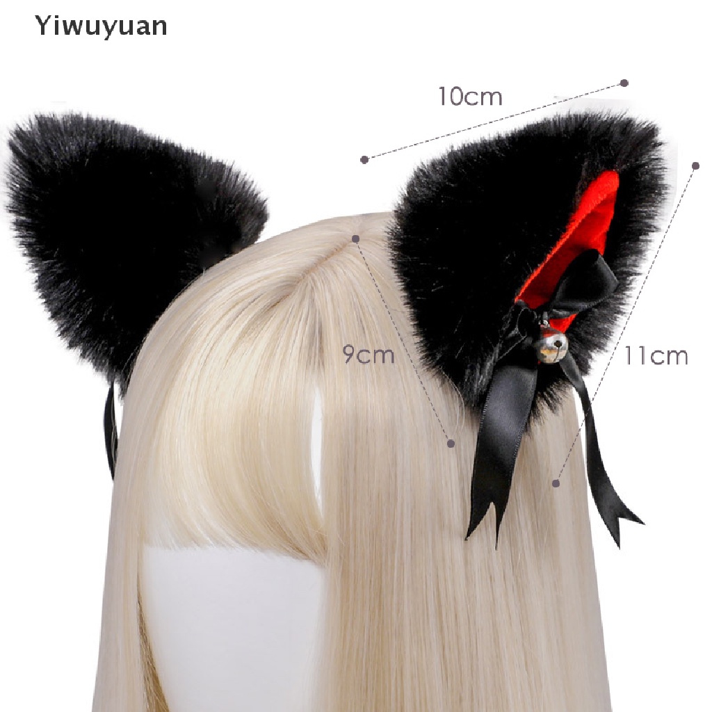 < Yiwuyuan > Kẹp Tóc Hình Tai Cáo Lông Xù Phong Cách Lolita Hóa Trang Tiệc Tùng Bán Chạy