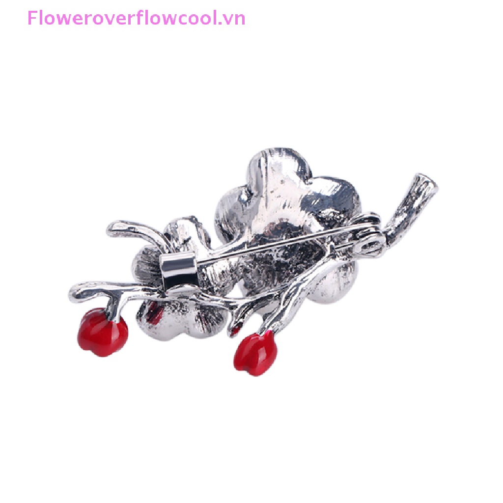 Ghim Cài Áo Hình Hoa Đính Ngọc Trai Tráng Men Thời Trang Cho Cô Dâu