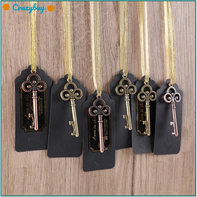 Cr Set 50 Chìa Khóa Mở Nắp Chai Kèm Thẻ Escort Ruy Băng Trang Trí Tiệc Cưới