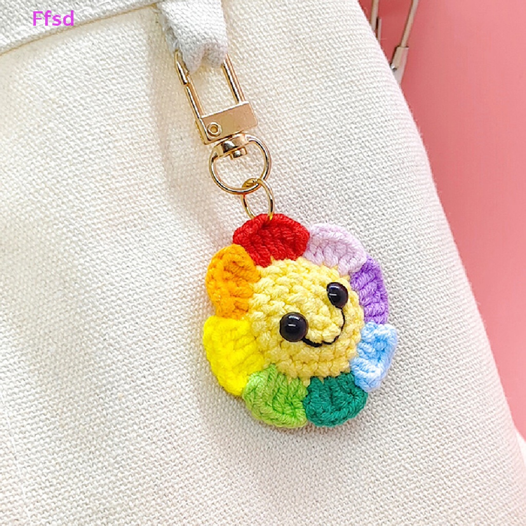 {Ffsd} Móc Chìa Khóa Xe Hơi / Túi Xách Đan Len Hình Hoa Hướng Dương Cho Nam Và Nữ Bán Chạy