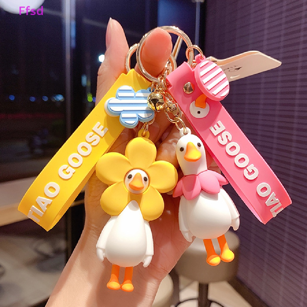 {Ffsd} Móc Khóa Hình Búp Bê Ngỗng Hoạt Hình Thời Trang Cặp Đôi Truy Cập Túi Xách