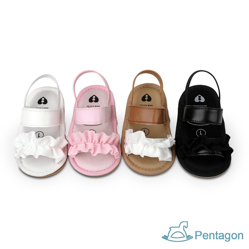 Xăng đan Đế Mềm Chống Trượt Đính Nơ Thời Trang Mùa Hè Cho Bé Gái