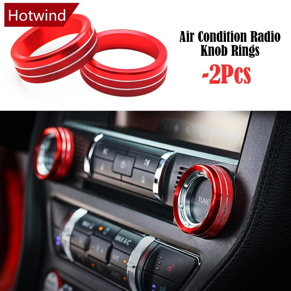 Set 2 Vòng Trang Trí Nút Công Tắc Điều Khiển Máy Lạnh Xe Hơi Ford Mustang 2015-2020 DGA1