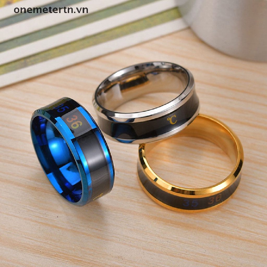 Onemetertn Nhẫn Cặp Đôi Cảm Biến Nhiệt Độ Chống Thấm Nước Thông Minh