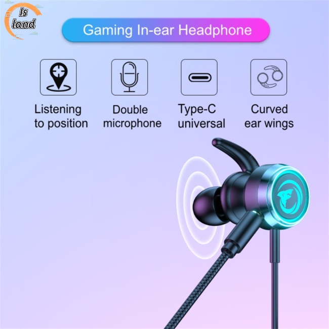 Tai Nghe Nhét Tai Có Micro Và Đèn Rgb Dùng Chơi Game