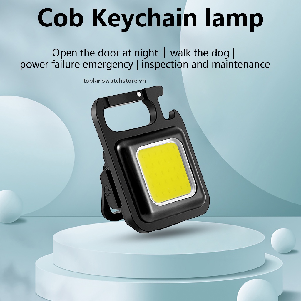 Đèn COB Mini Sạc USB Dạng Móc Khóa Tiện Dụng