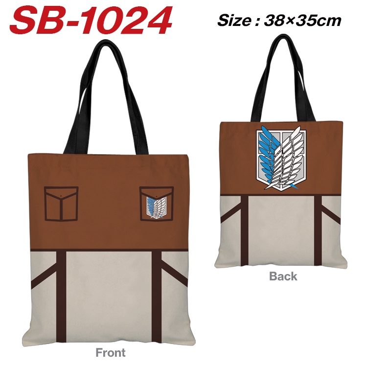 Túi Xách Vải Canvas In Hình Phim Attack on Titan 3D Dễ Thương Cho Bé