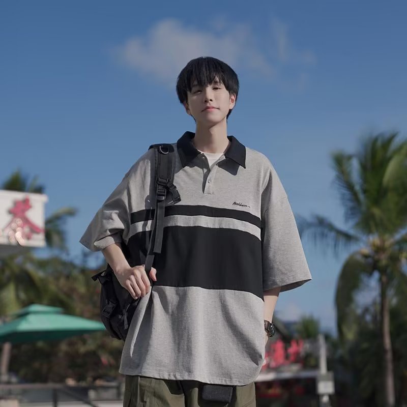 Áo Thun POLO Mùa Hè 2023 Tay Cộc Tiêu Chuẩn Đơn Giản Hợp Thời Trang Cho Nam