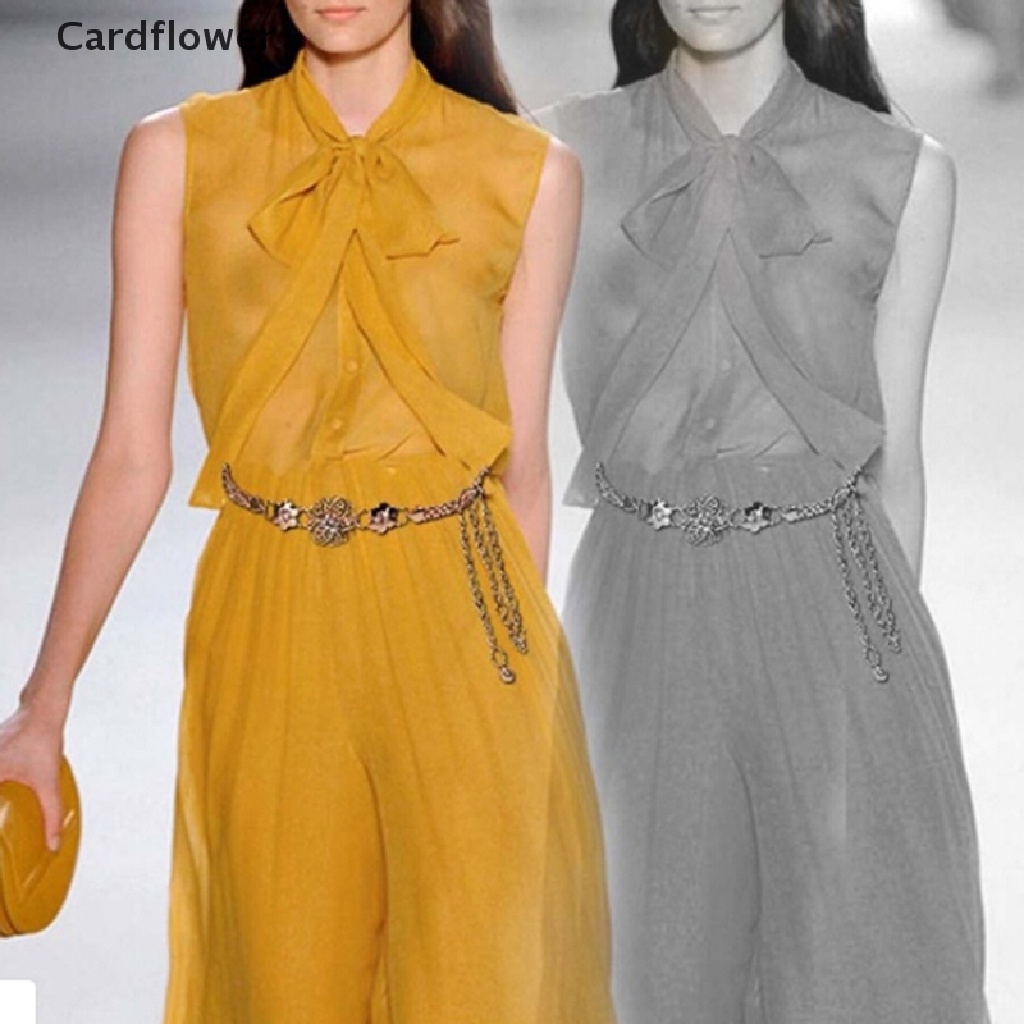 < Cardflower > Thắt Lưng Dây Xích Bằng Kim Loại Thanh Lịch Thời Trang Hàng Giảm Giá