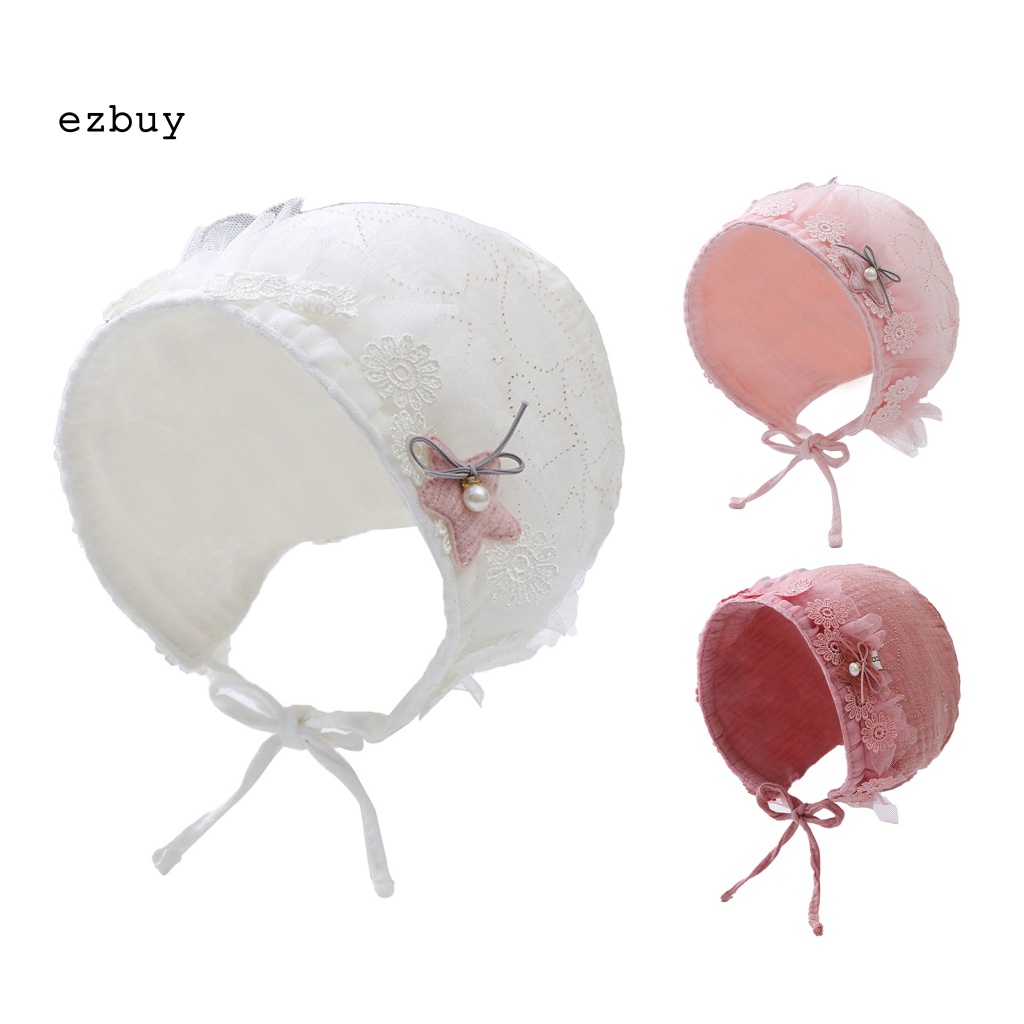 Mũ Beanie Mỏng Thấm Hút Mồ Hôi Trang Trí Ngôi Sao Năm Cánh Cho Bé Sơ Sinh