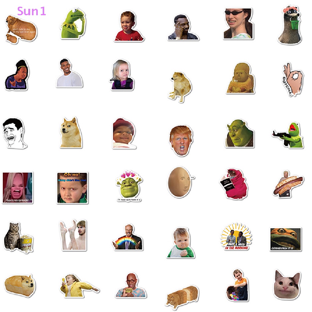 Set 50 Miếng Dán Chống Nước Hình Biểu Tượng Cảm Xúc Ngộ Nghĩnh