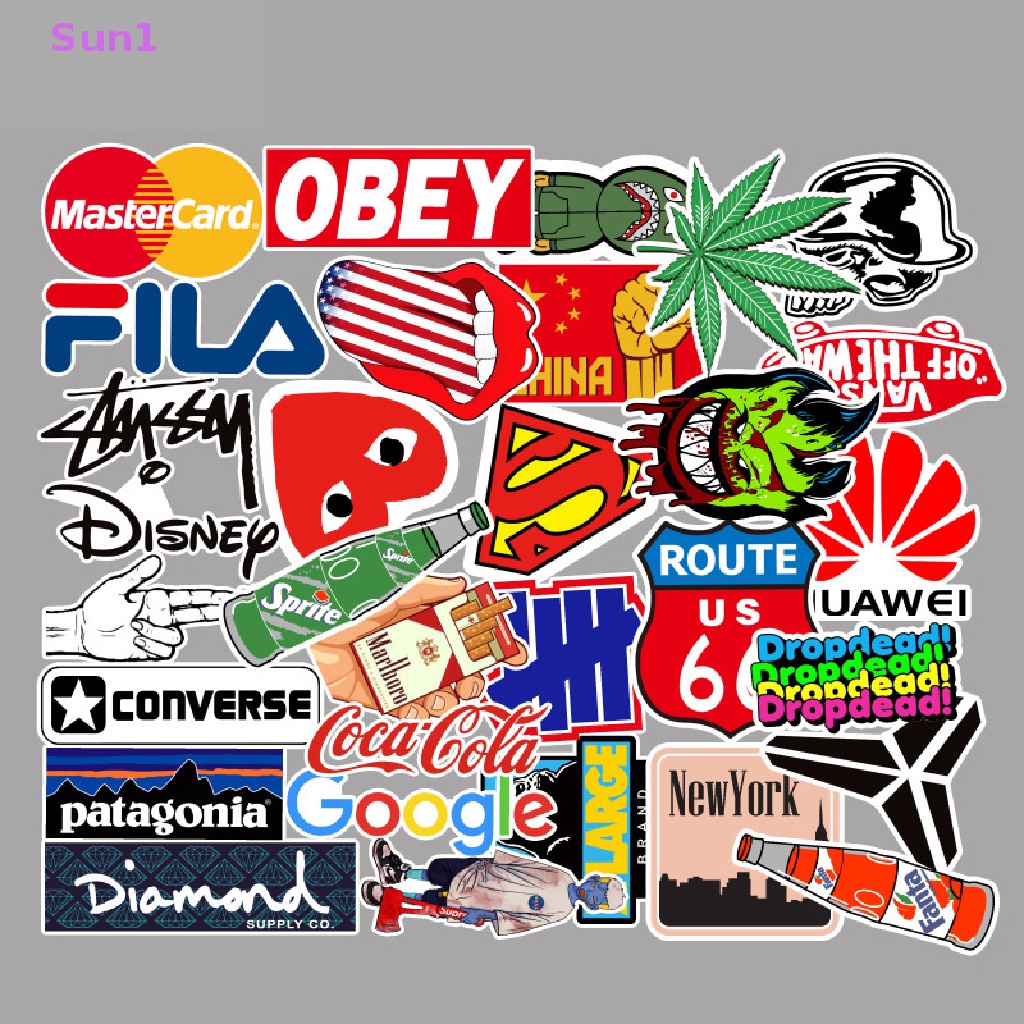 Set 1: 100 Nhãn Dán Graffiti Thời Trang Cổ Điển Trang Trí Xe Hơi / Laptop / Ván Trượt