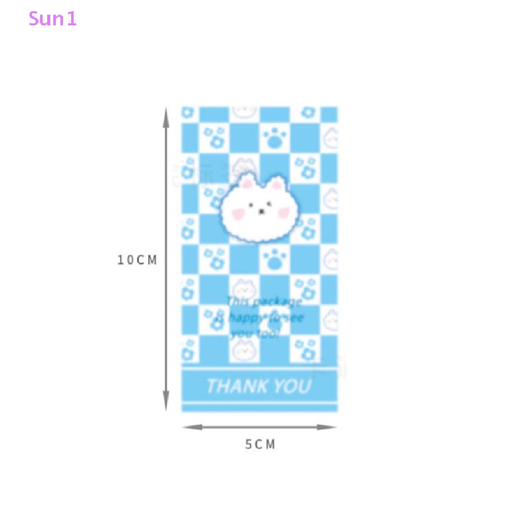 Set 50 Sticker Dán Hình Chữ Nhật Họa Tiết Động Vật Dễ Thương 10CM * 5CM