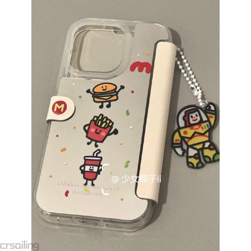 Bao Da Điện Thoại Nắp Lật Chống Sốc Hình Burger Buzz Cho Iphone 14 pro max 11 12 13promax 11 12