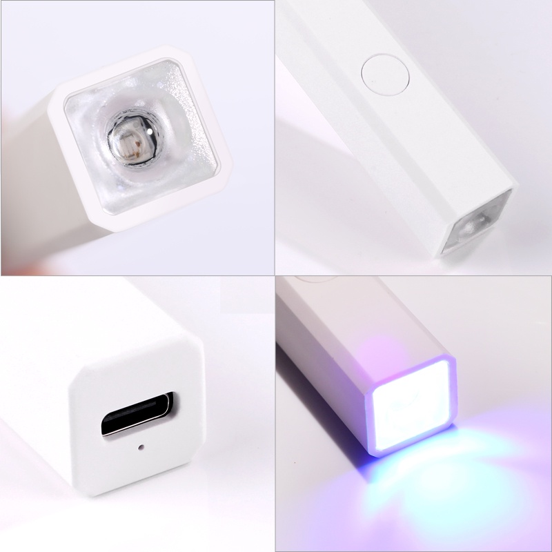 UR Sugar Đèn Led UV Mini Cầm Tay Nhanh Khô Màu Trắng Kèm Sạc USB Tiện Dụng DIY
