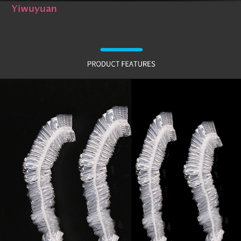 Set 100 Mũ Tắm Trùm Đầu Co Giãn Trong Suốt Dùng Một Lần