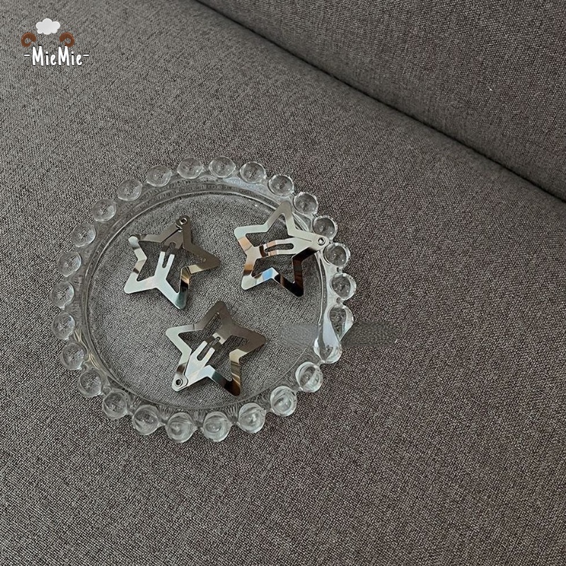 Set 15 Kẹp Tóc Hình Ngôi Sao Năm Cánh Bằng Kim Loại Dễ Thương Đa Năng