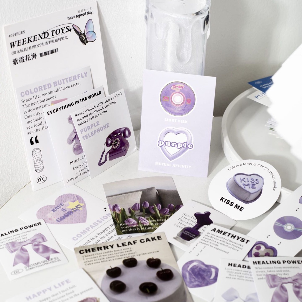 Set sticker 40 tấm WEEKEND TOYS nhiều màu siêu xinh