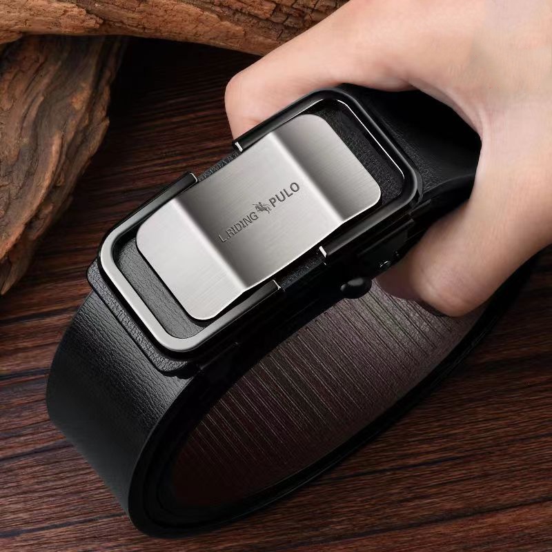 Thắt lưng nam da cao cấp, Dây nịt phong cách hàn quốc khóa tự động-L100
