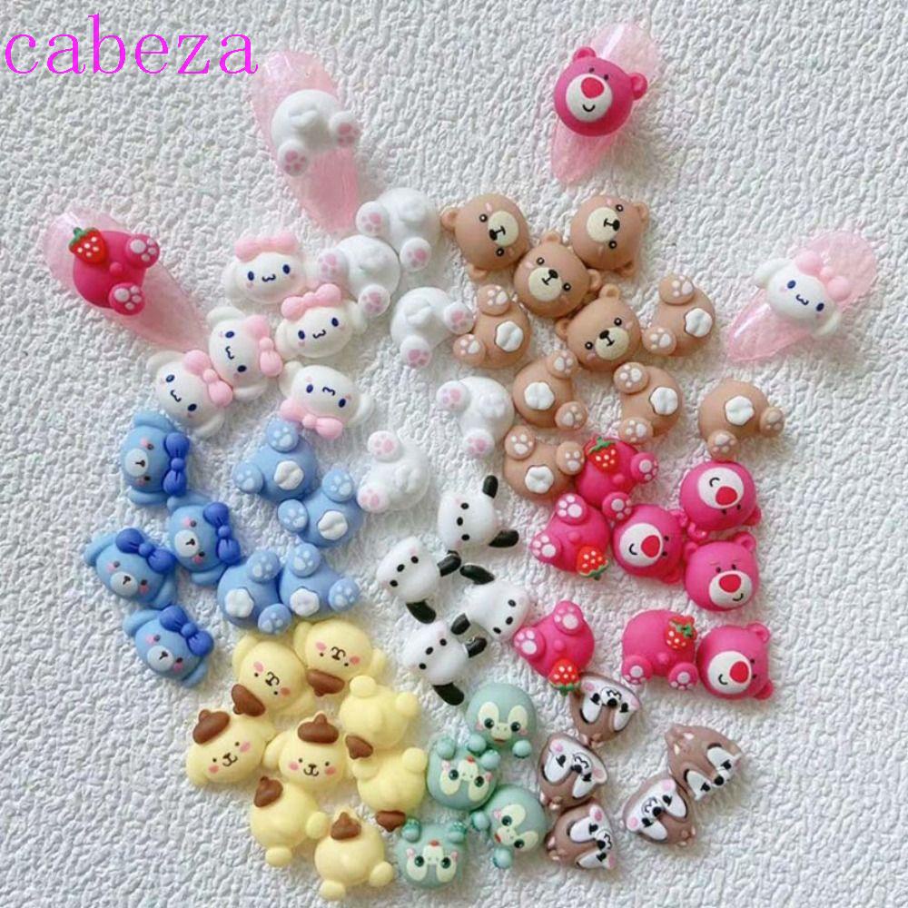 Phụ Kiện Trang Trí Móng Tay 3D Hình Gấu / Sóc / Cún / Dâu Tây Thời Trang Cho Nữ