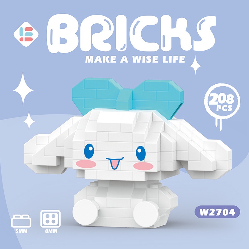 Đồ Chơi Lắp Ráp Mô Hình Chú Chó Cinnamon Hoạt Hình Cỡ Nhỏ Dễ Thương