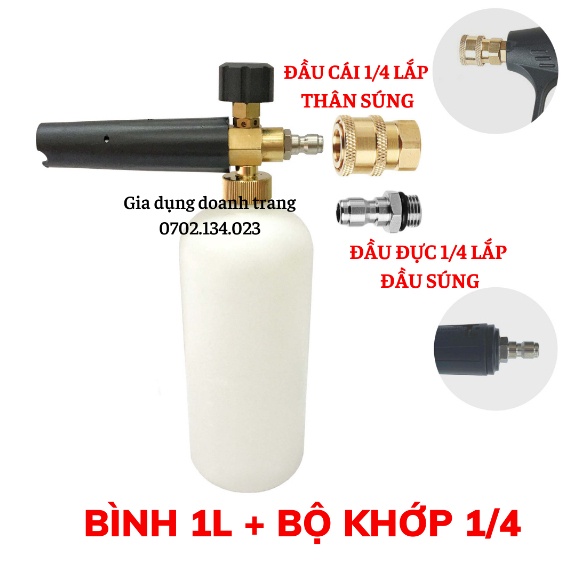 Bình phun bọt tuyết, Bình xịt bọt tuyết máy rửa xe dung tích 1L