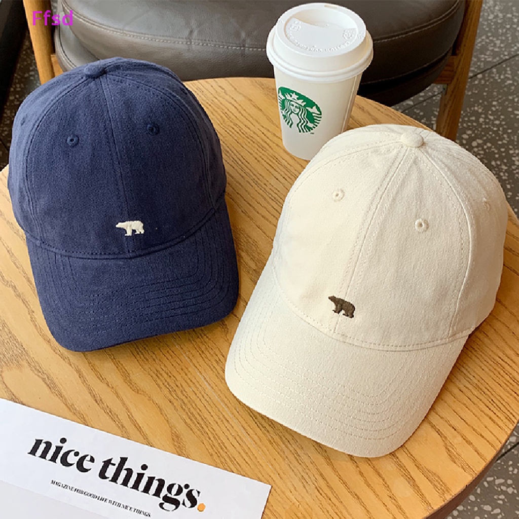 {Ffsd} Mũ Lưỡi Trai Nhỏ Thêu Hình Gấu Bắc Cực Vành Rộng Trung Tính Cho Nam Và Nữ * Bán Chạy