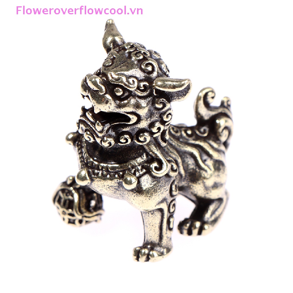 2 Tượng Sư Tử May Mắn Bằng Đồng Nguyên Chất