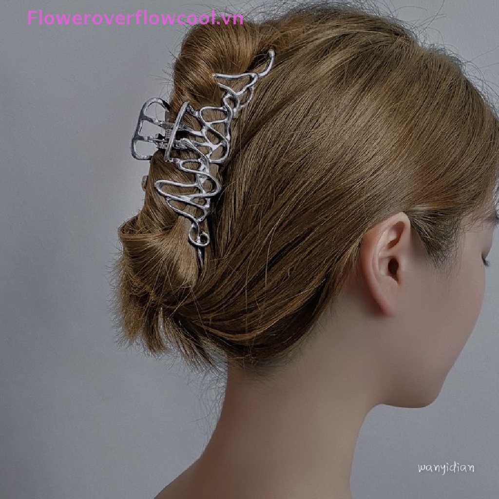 Kẹp Tóc Càng Cua Lớn Bằng Kim Loại Bất Đối Xứng Cá Tính
