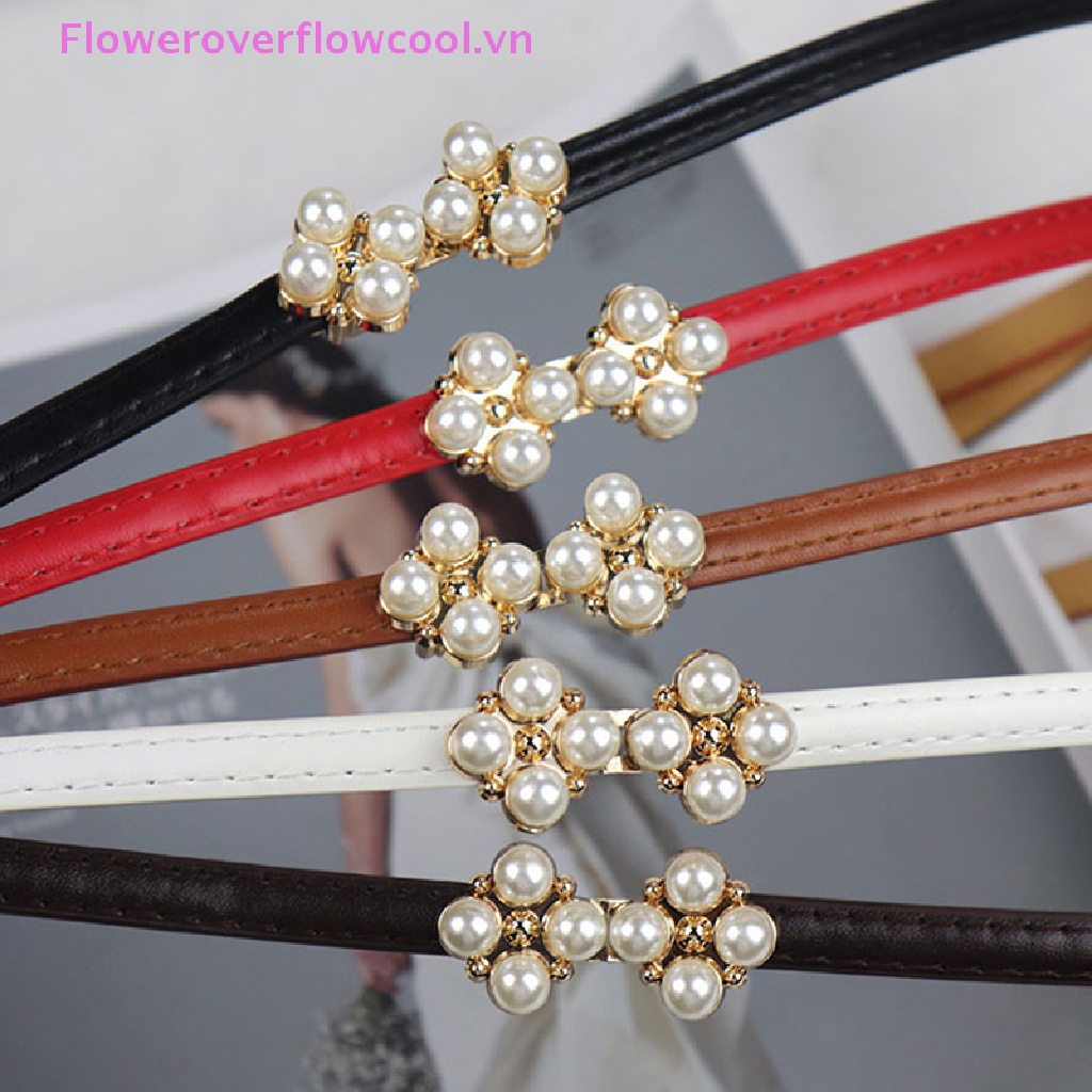 Thắt Lưng Mỏng Đính Ngọc Trai Thời Trang Cho Nữ