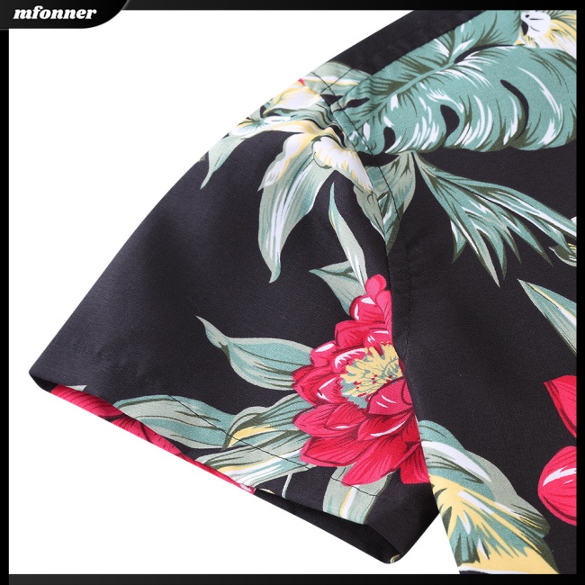 Áo Sơ Mi Ngắn Tay In Hoa Thời Trang Mùa Hè Giản Dị Dành Cho Nữ Và Nam