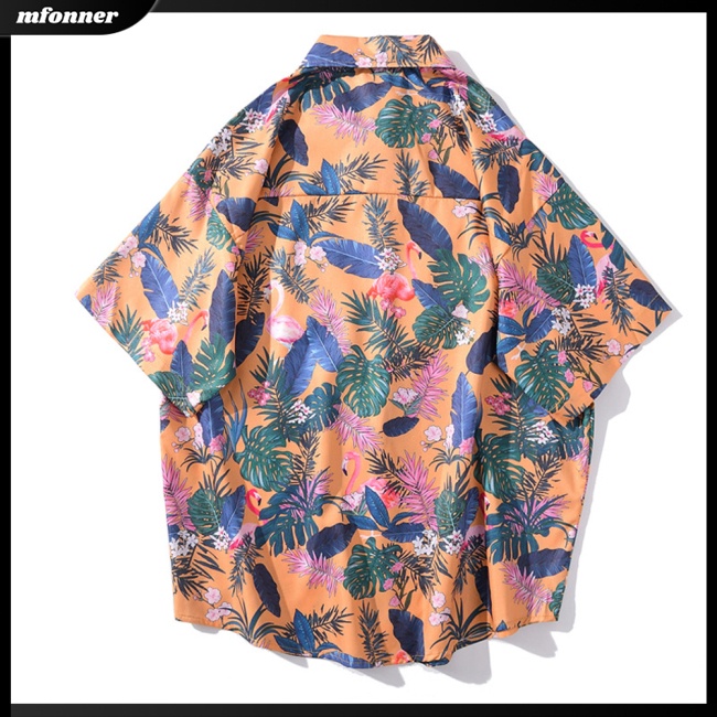 Áo Sơ Mi Tay Ngắn Dáng Rộng In Họa Tiết Hoa Phong Cách Hawaii Thời Trang Đi Biển Cho Nam Và Nữ