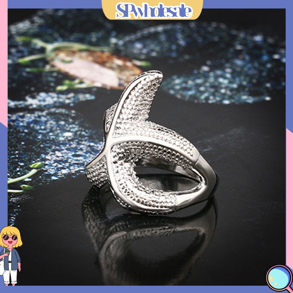 <SPwholesale> Nhẫn Mạ Bạc Hình Sao Biển Thời Trang Cho Nữ