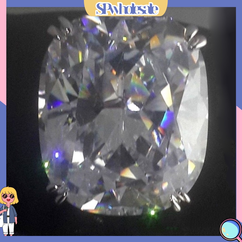 <SPwholesale> Nhẫn Cưới Đính Đá Zircon Hình Vuông Lớn Sang Trọng Dành Cho Nữ