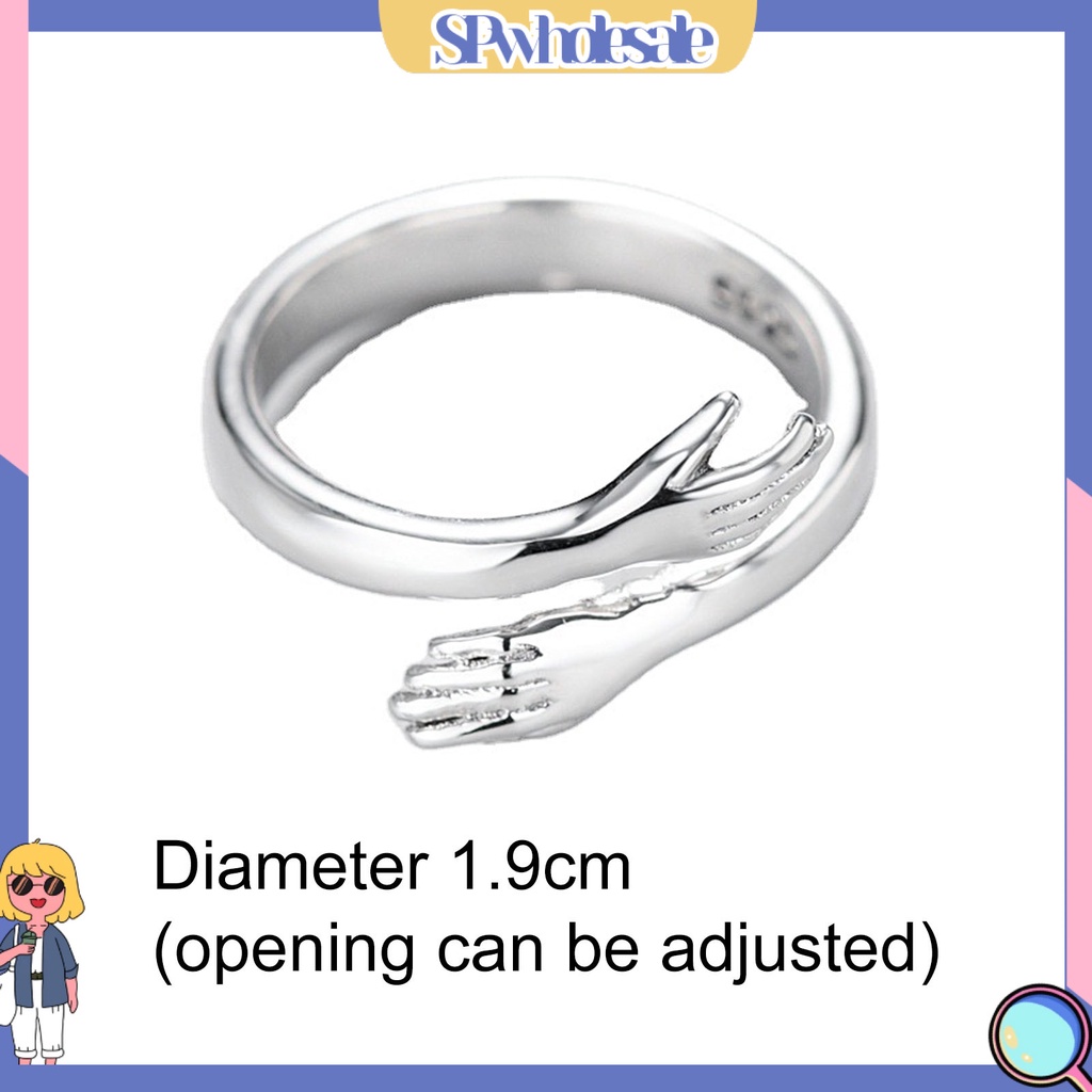 <SPwholesale> Nhẫn Cưới Hình Trái Tim Đơn Giản Có Thể Điều Chỉnh Kích Cỡ