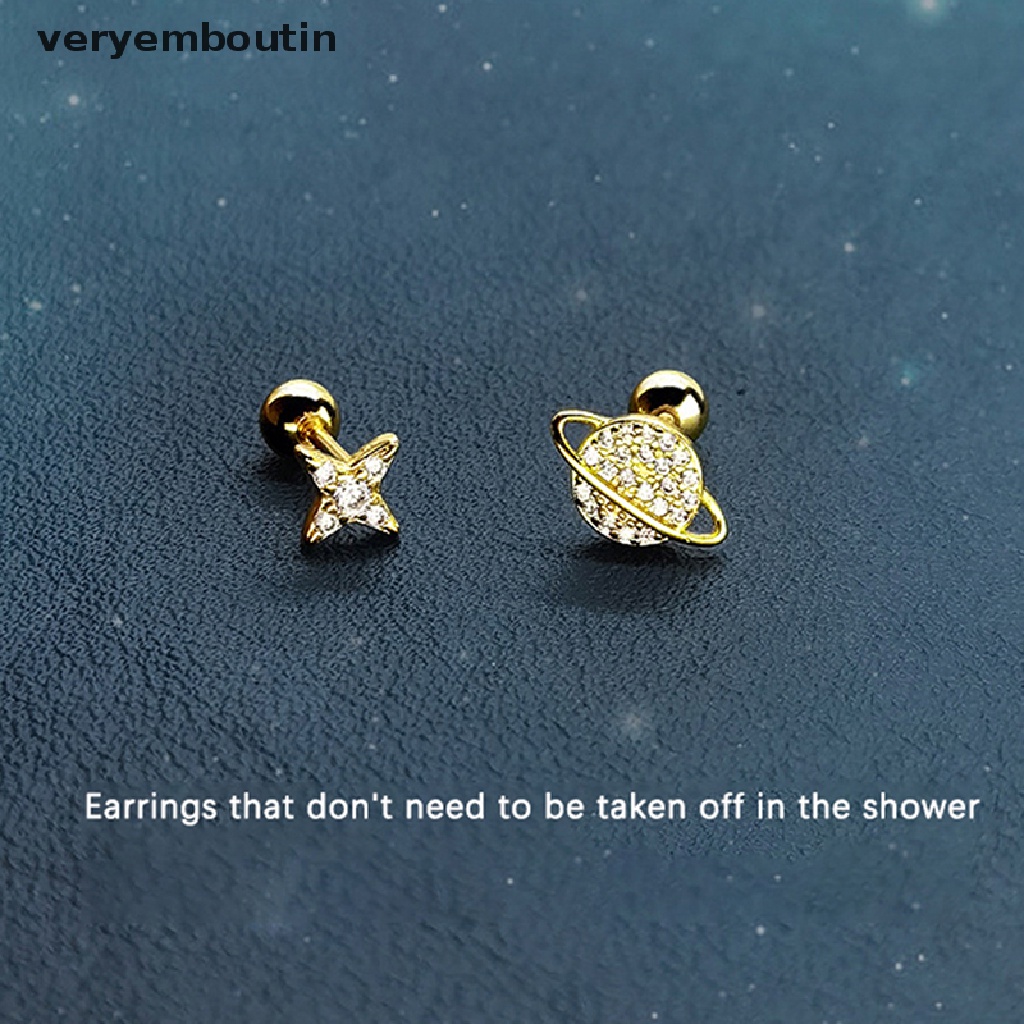 1 Đôi Bông Tai Đính Đá Zircon Hình Ngôi Sao Thời Trang Dành Cho Nữ