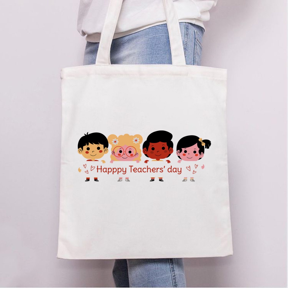 Happy Teacher 's Day In họa tiết Túi Tote nữ Túi đeo vai Túi mua sắm cho giáo viên