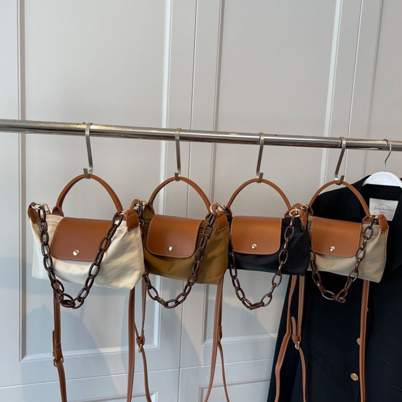 Túi Đeo Vai Bằng nylon Màu Sắc Tương Phản Phong Cách Pháp Cổ Điển Thời Trang Cho Nữ