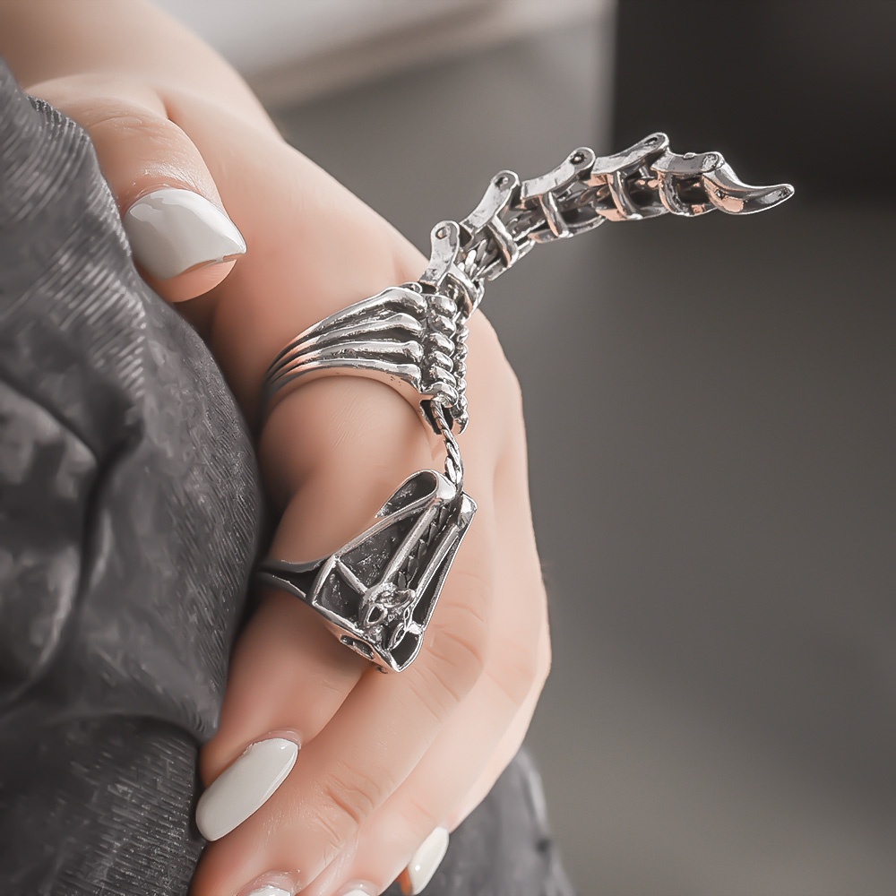 Nhẫn Hở Hình Bọ Cạp Phong Cách Retro Goth Bằng Kim Loại Sáng Tạo