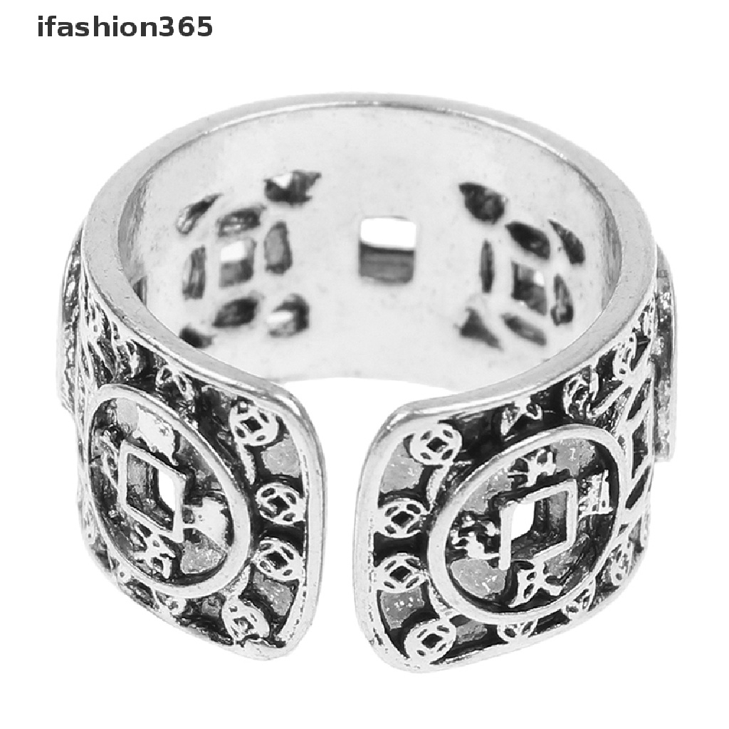 Nhẫn Hở Hình Đồng Xu Hoàng Đế Năm Cánh Phong Cách Vintage Thời Trang ifashion365 Có Thể Điều Chỉnh Cho Nam Và Nữ