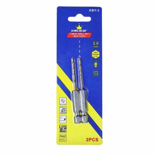 Khoan inox chuôi lục KBY3-020CO KING BLUE (1 MŨI KHOAN)