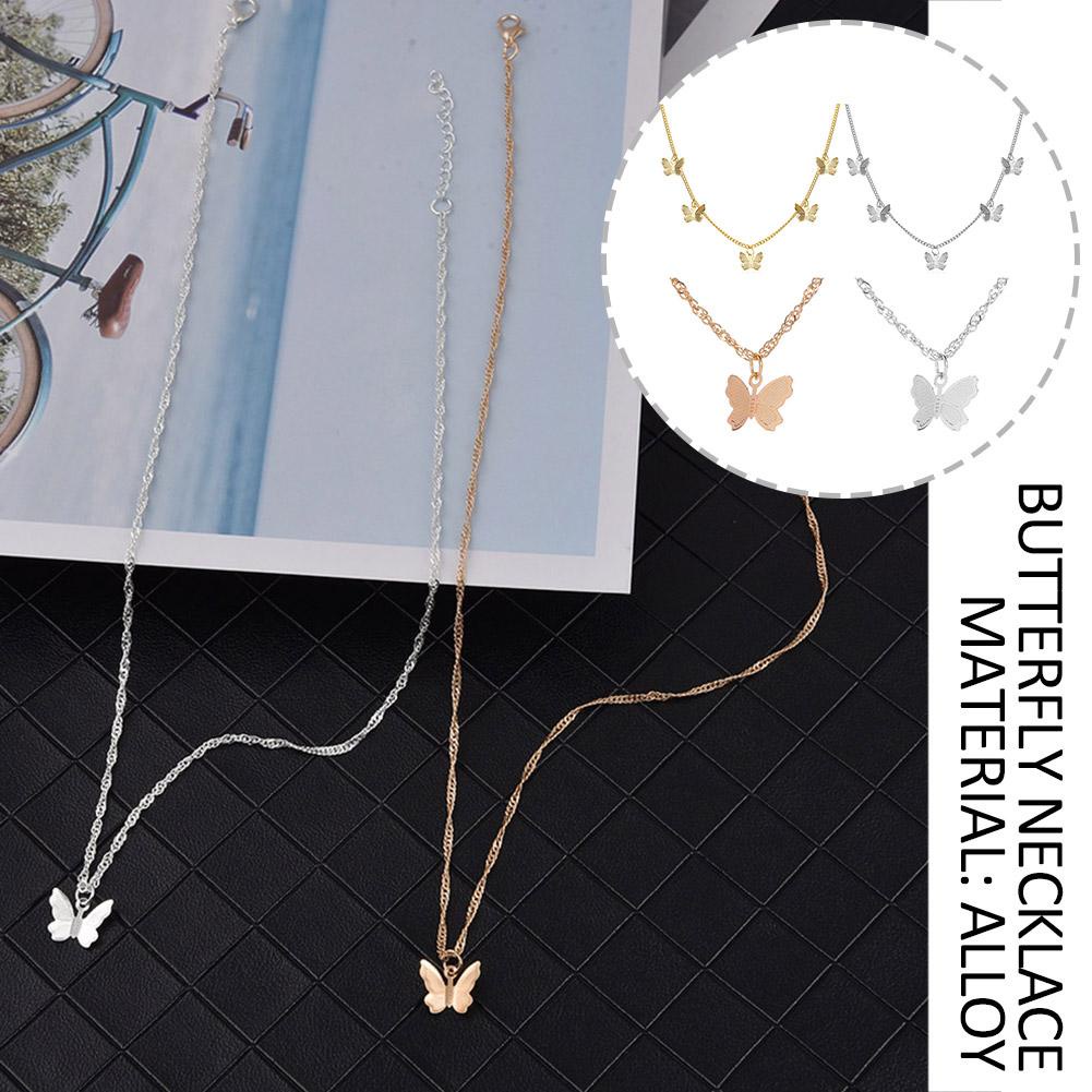 Dây Chuyền Mặt Hình Bướm Màu Vàng / Bạc Thời Trang N4J0