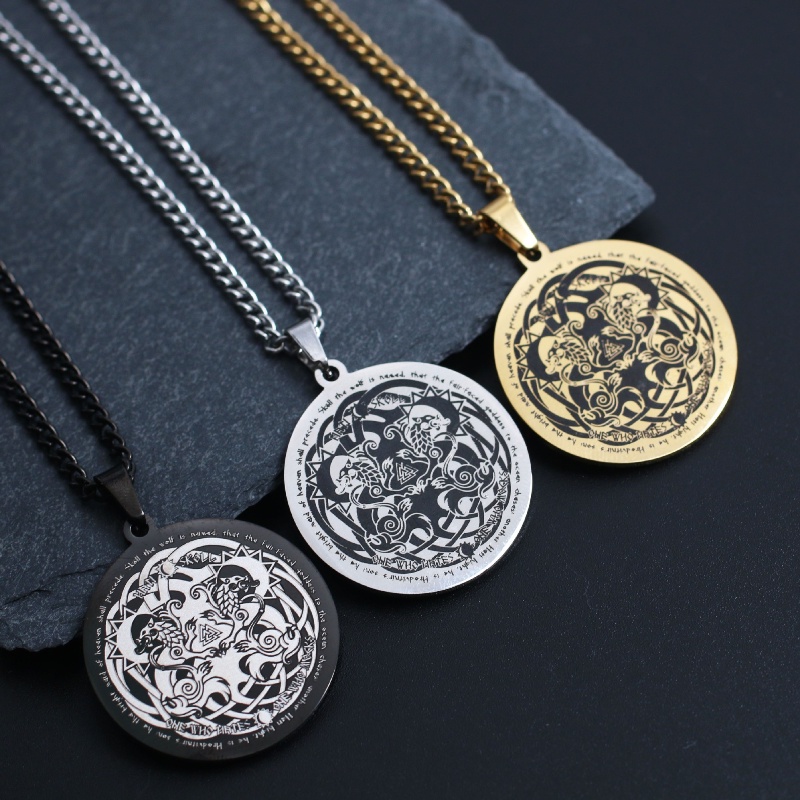 Z Vòng cổ Bằng Thép Titan Không Gỉ Phong Cách Viking Celtic Thời Trang Dành Cho Nam