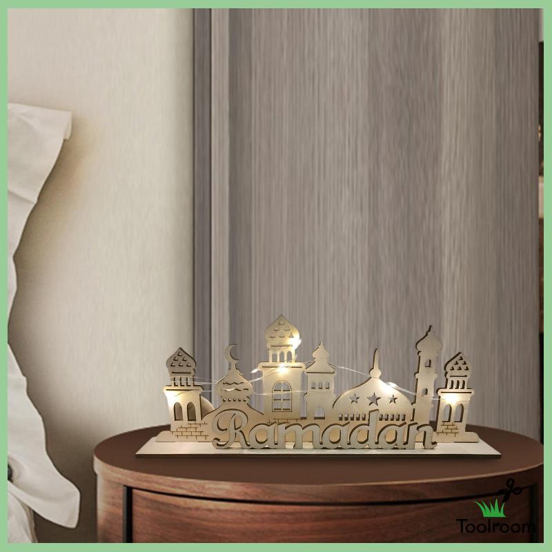 Phụ Kiện Trang Trí Bằng Gỗ Thủ Công Hình Eid Ramadan