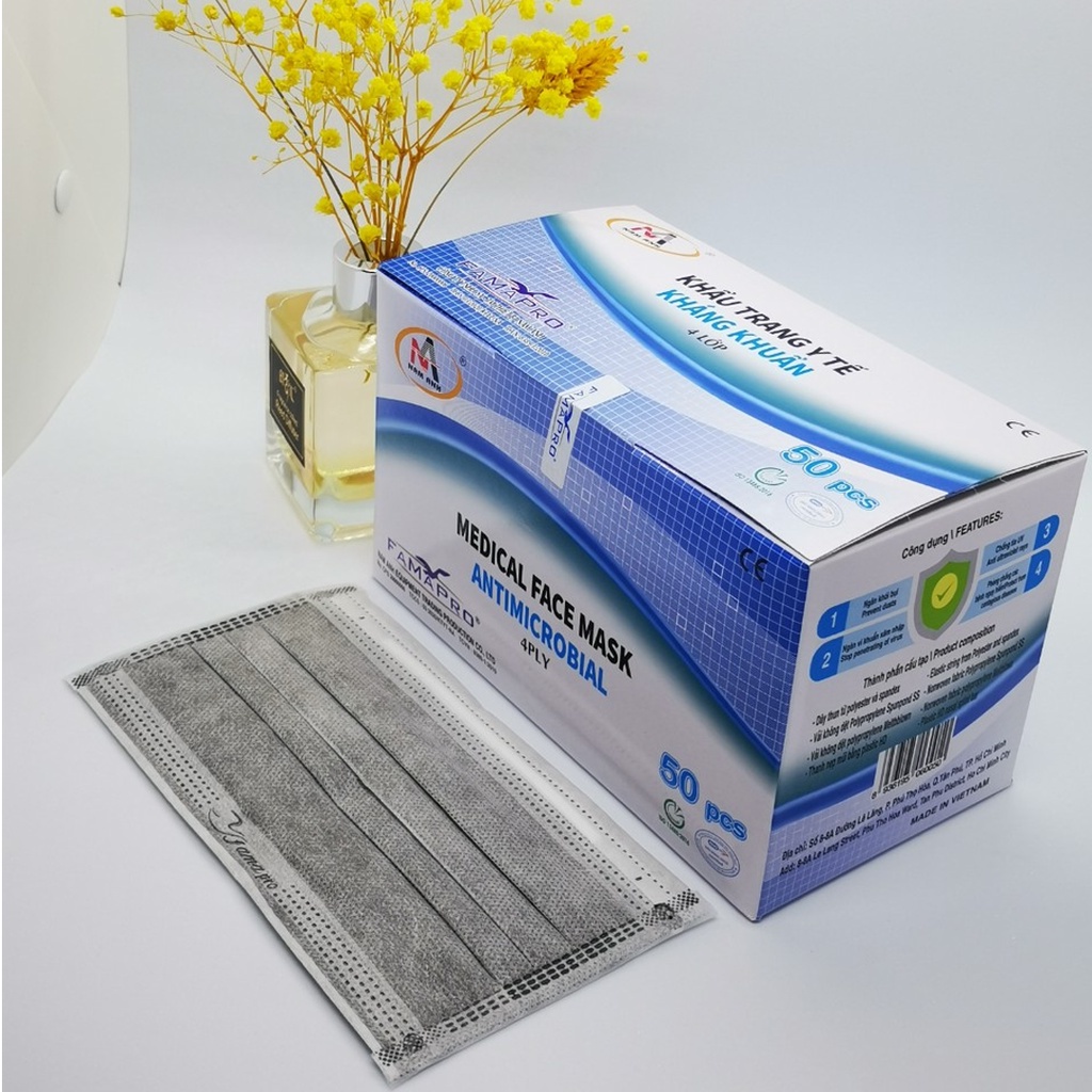 Khẩu trang y tế 4 lớp Famapro hộp 50 cái - KTYT