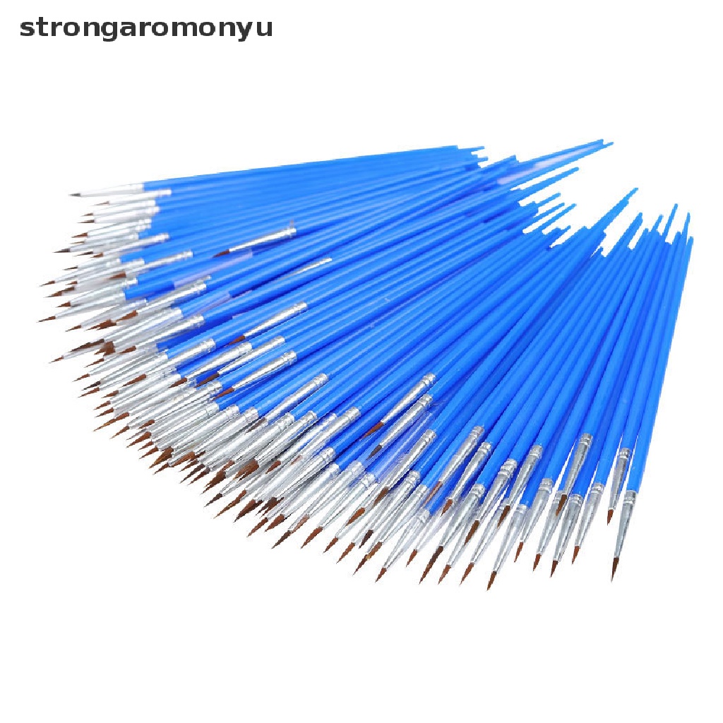 Set 10 Cọ Vẽ Tranh Màu Nước / Dầu Đầu Nhọn Phẳng Bằng Sợi Nylon