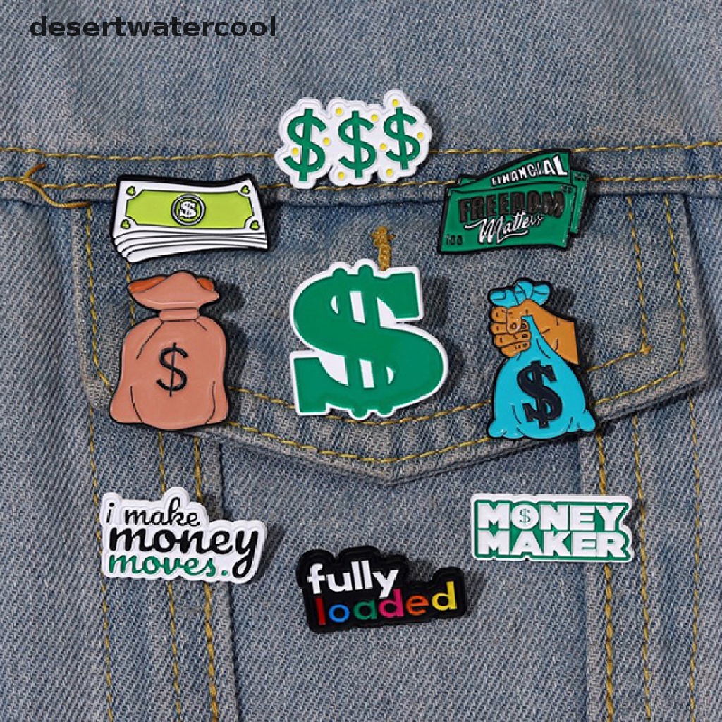 Ghim Cài Áo Hình Túi Tiền Dosh Tráng Men Độc Đáo